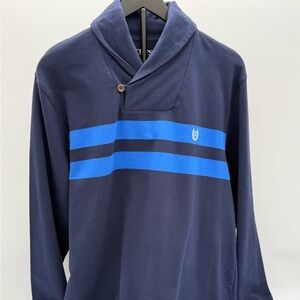 Chaps Shawl Collar Stripe Pullover Sweatshirt Men’s Large